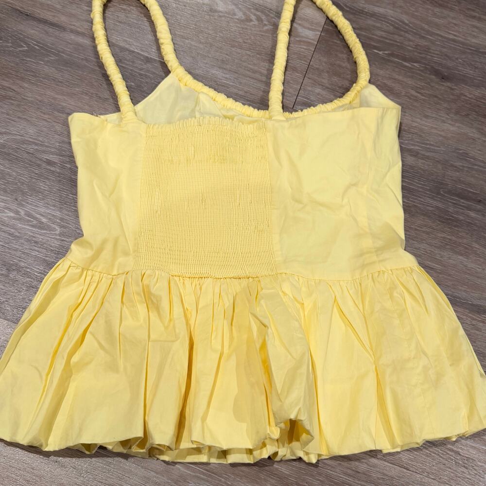 ASTR Yellow Bubble Peplum Cotton Camisole Medium - Picture 5 of 6